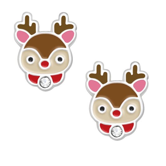 Kinder Ohrringe Rentier Mo Weihnachten 925 Silber