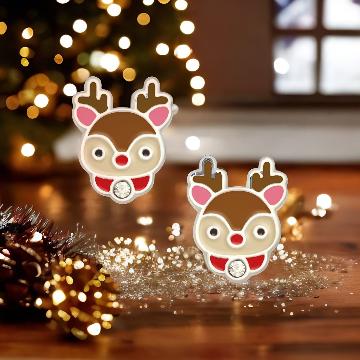 Kinder Ohrringe Rentier Mo Weihnachten 925 Silber