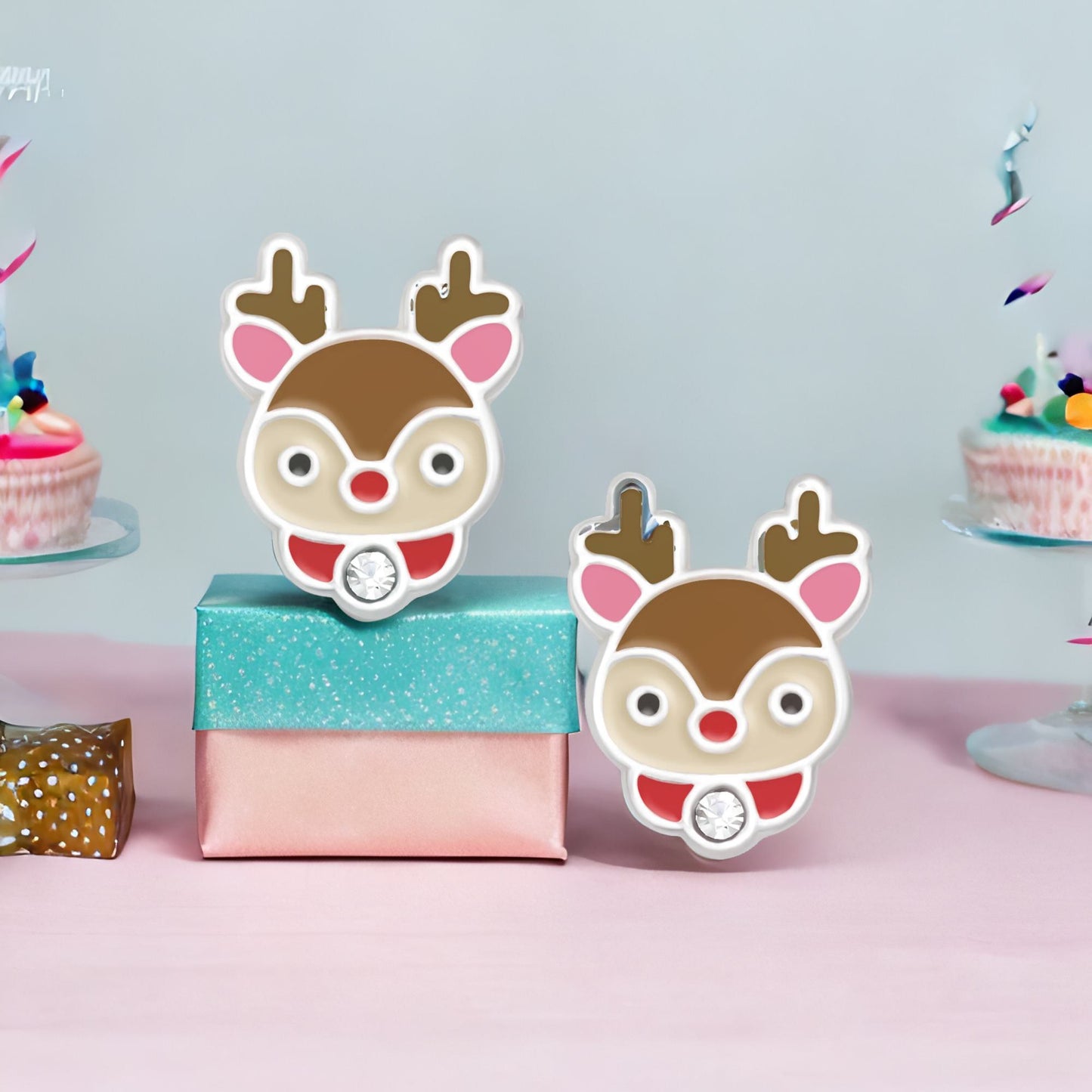 Kinder Ohrringe Rentier Mo Weihnachten 925 Silber