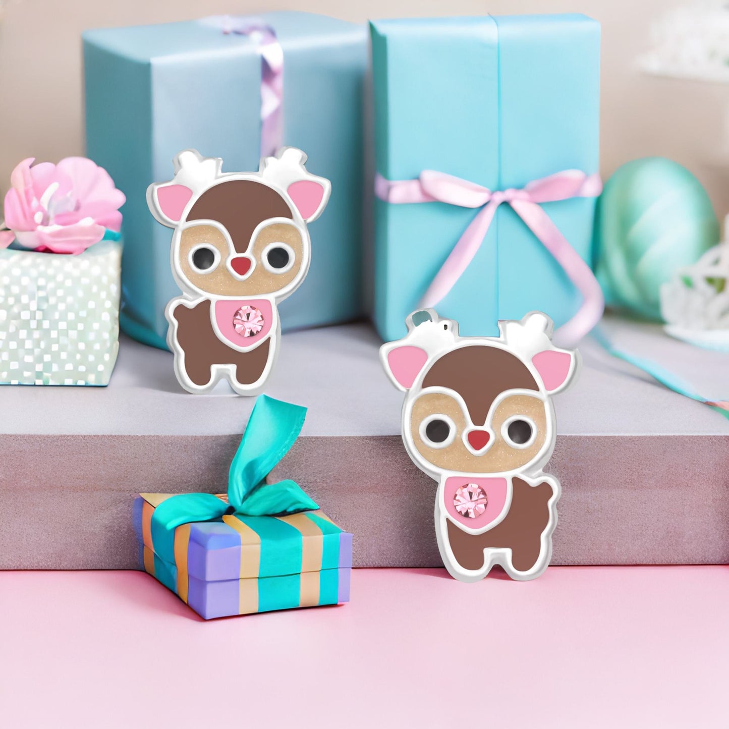 Kinder Ohrringe Rentier Willi Weihnachten 925 Silber