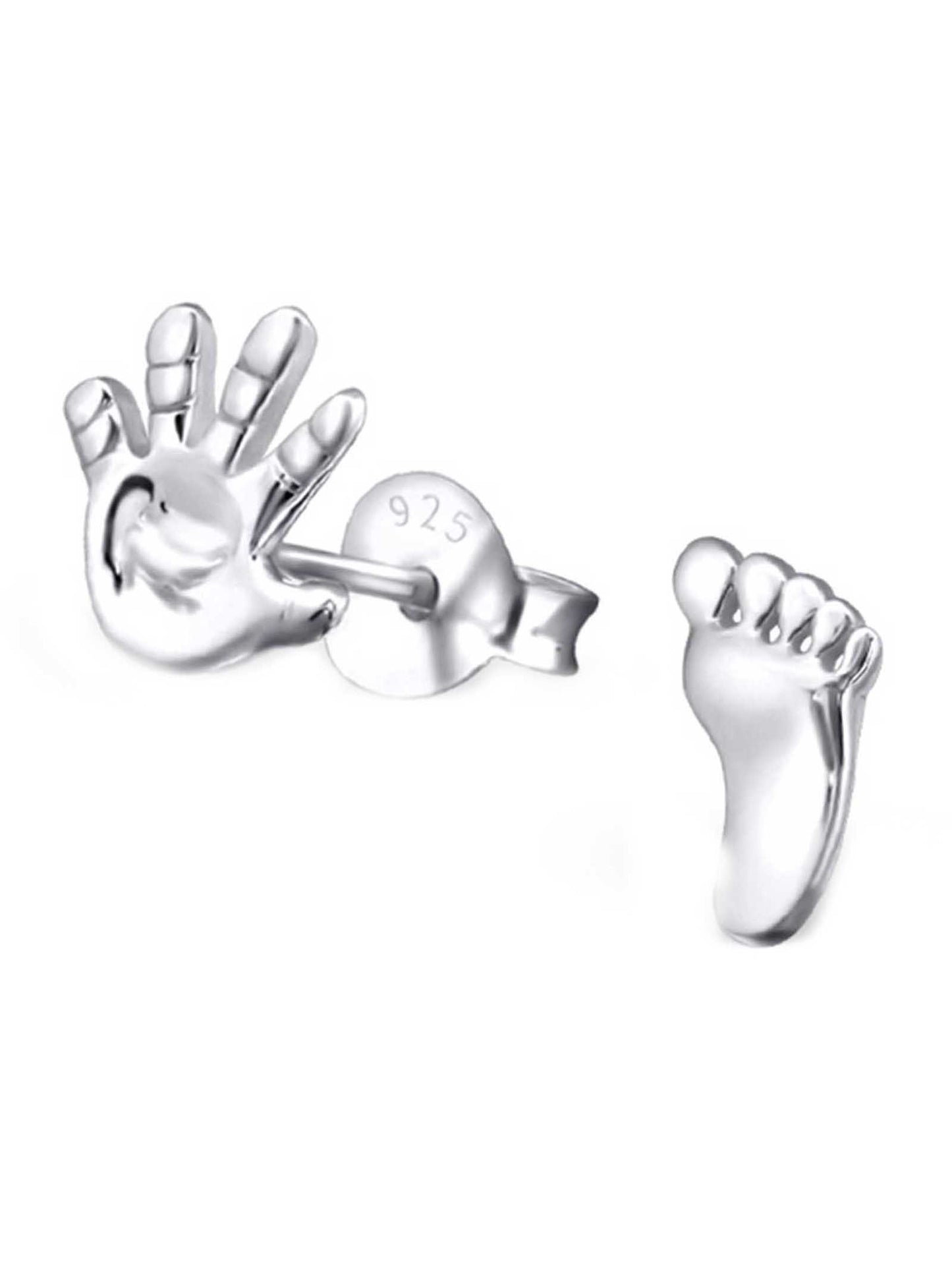 Ohrringe Hand Fuss 925 Silber