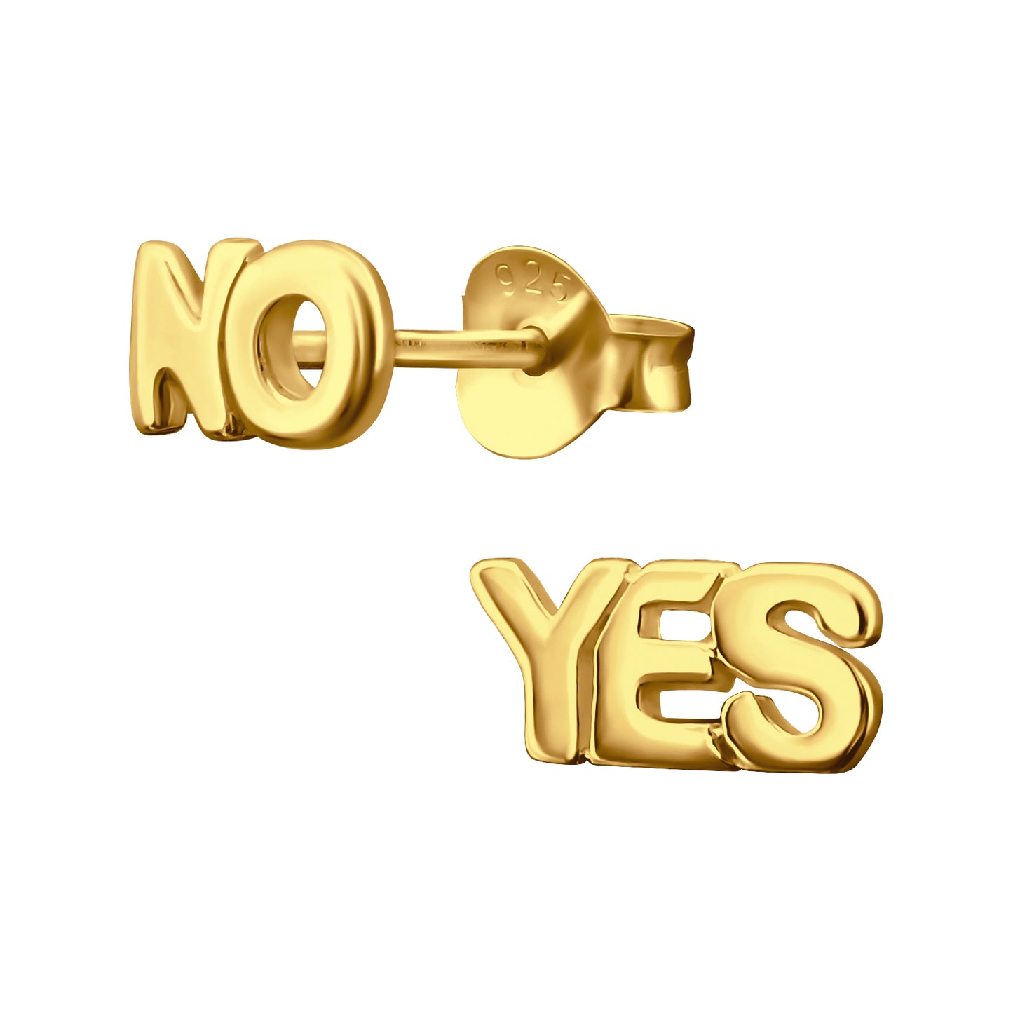 Ohrringe Yes No vergoldet 925 Silber