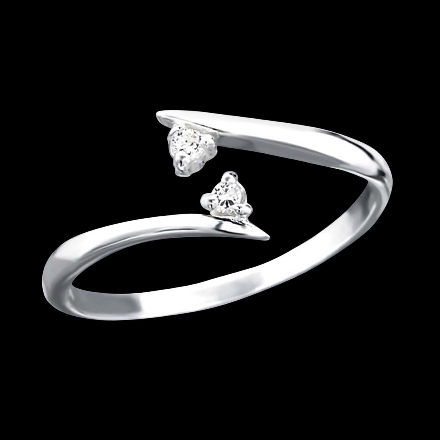 Zehenring Zehring klare Zirkonia Kristalle 925 Silber