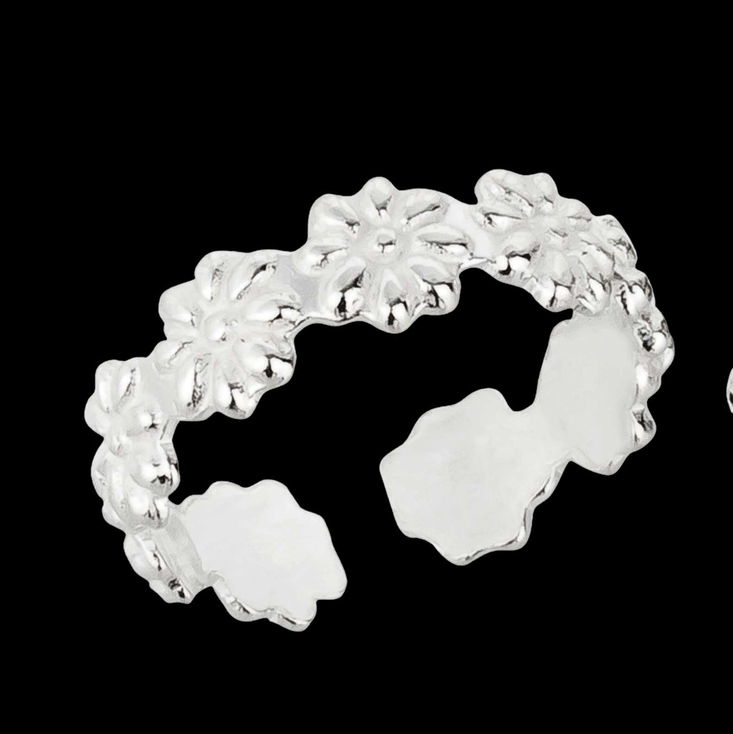 Zehenring Zehring Blumenmuster 925 Silber