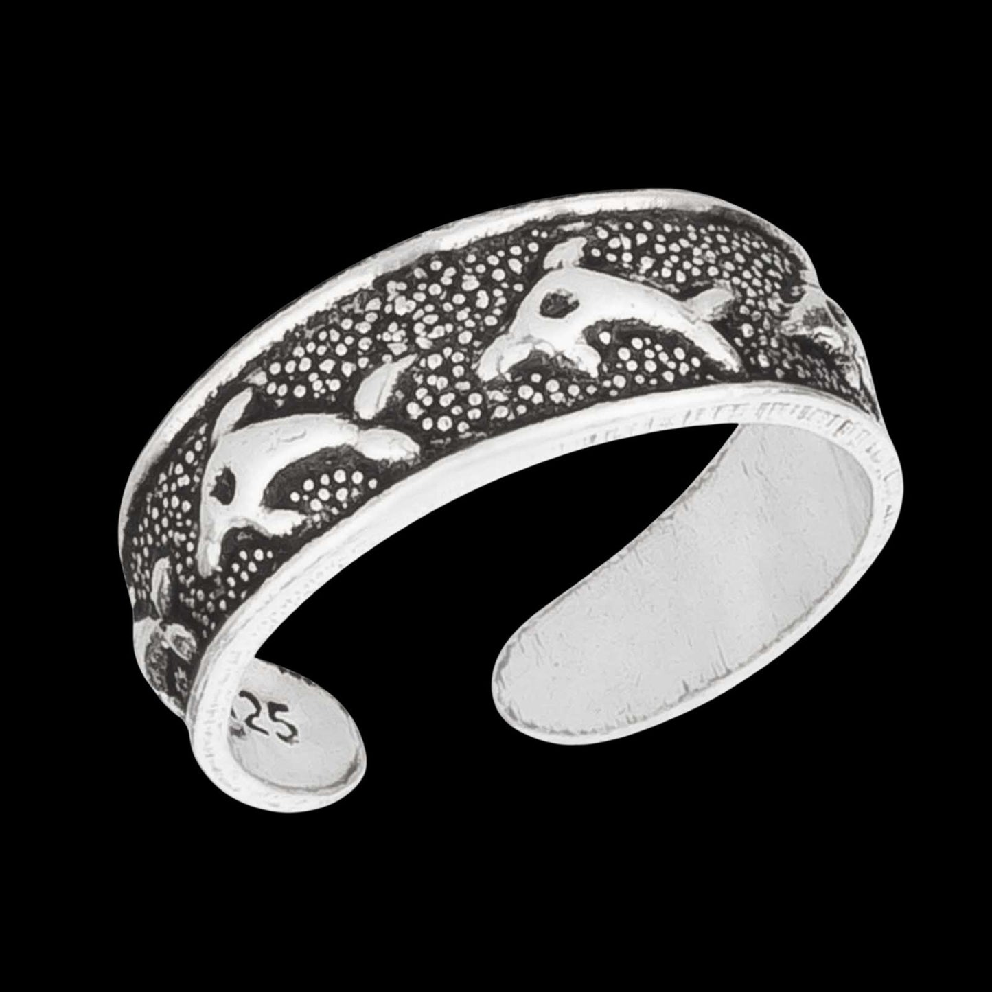 Zehenring Zehring Delfin Antik 925 Silber