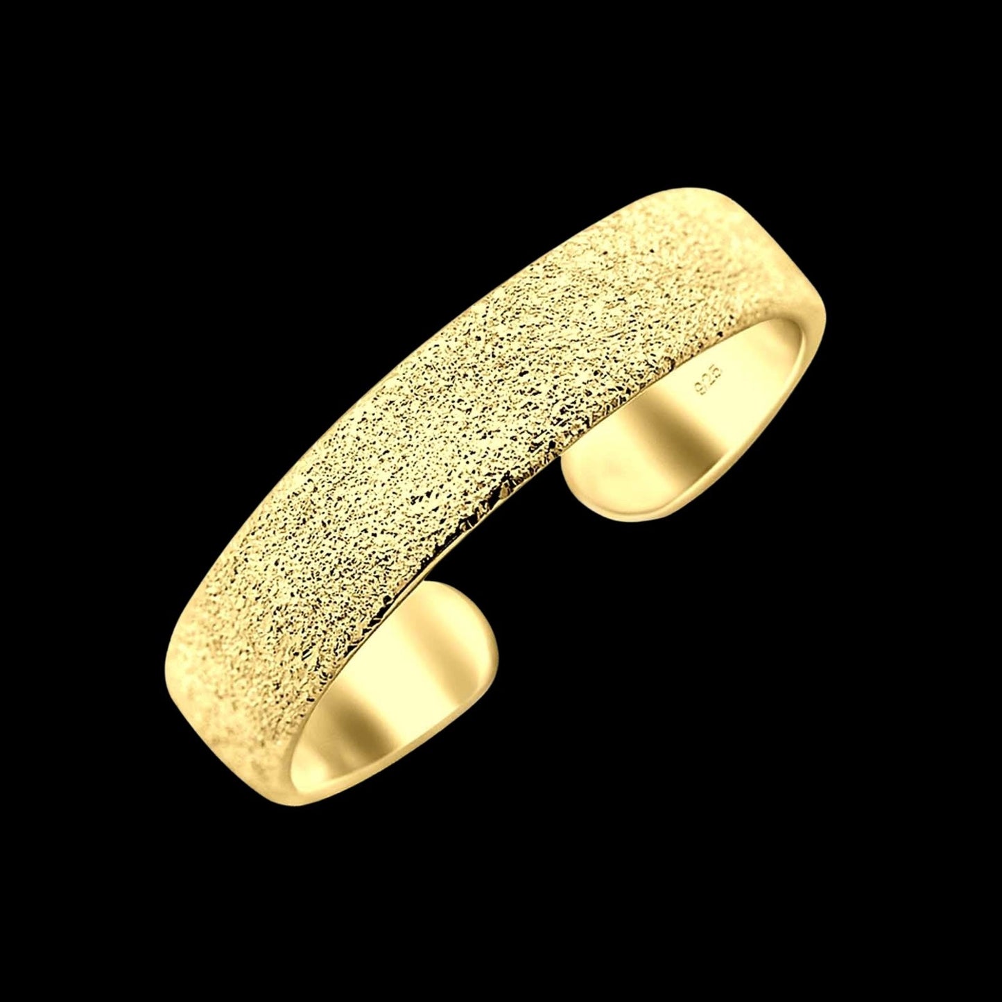 Zehenring Zehring breit sandgestrahlt 925 Silber vergoldet