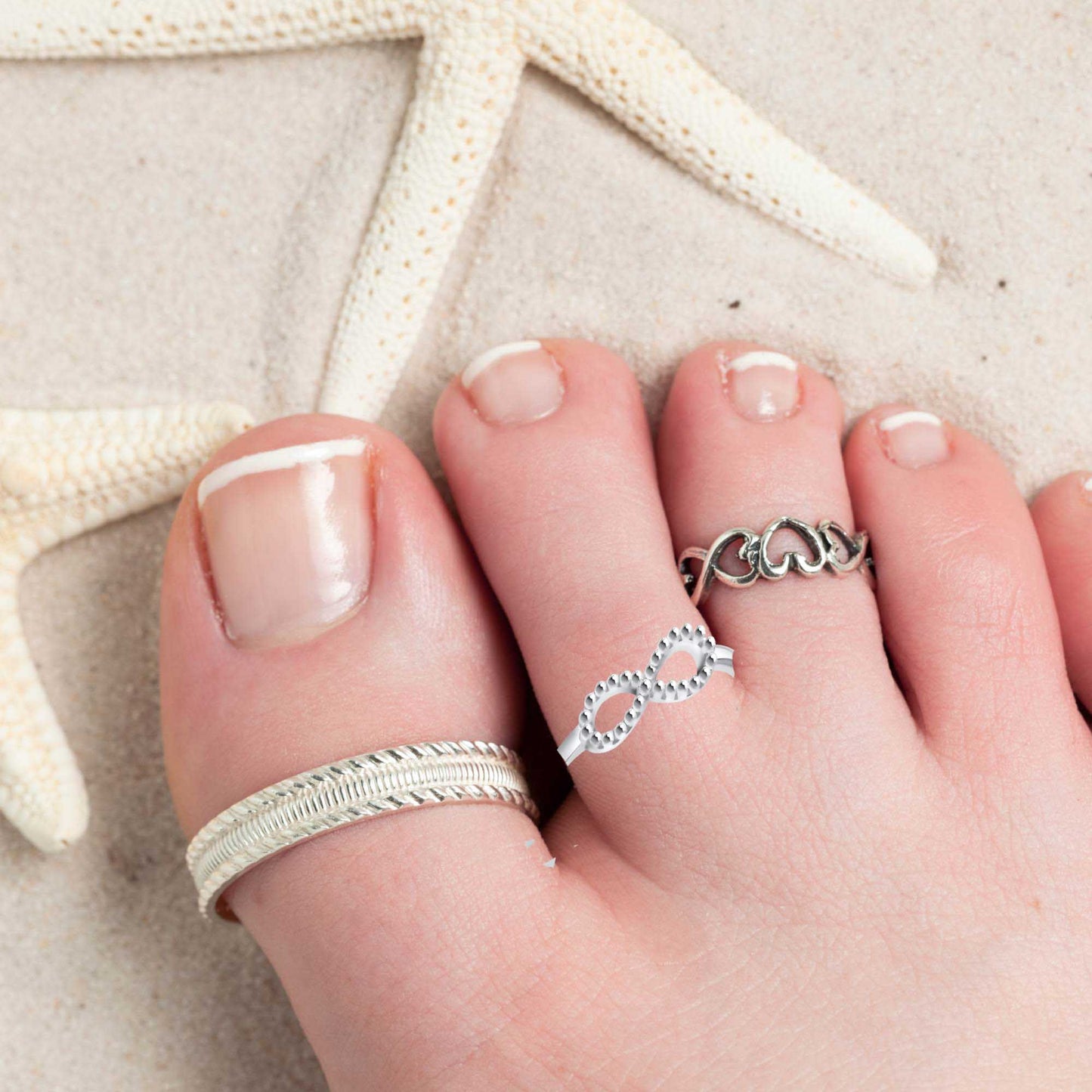 Zehenring Zehring Zeh Ring Unendlich Design 925 Silber