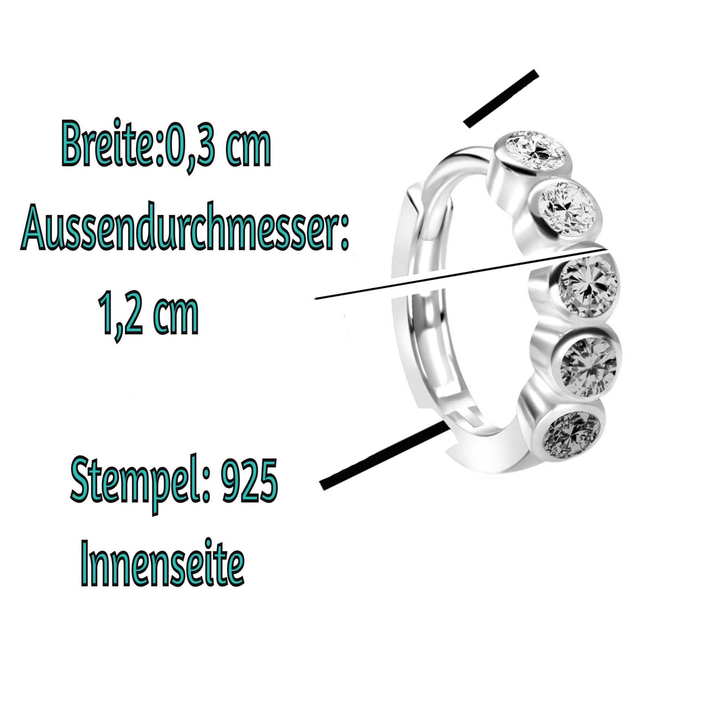Ohrringe Creolen 925 Silber Zirkonia Lilatöne