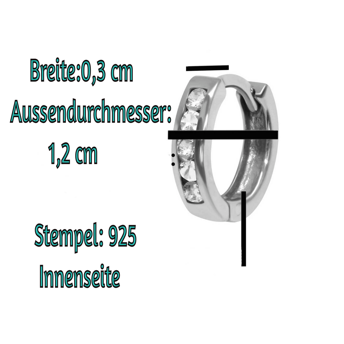 Creolen Ohrringe 925 Silber Zirkonia fuchsia