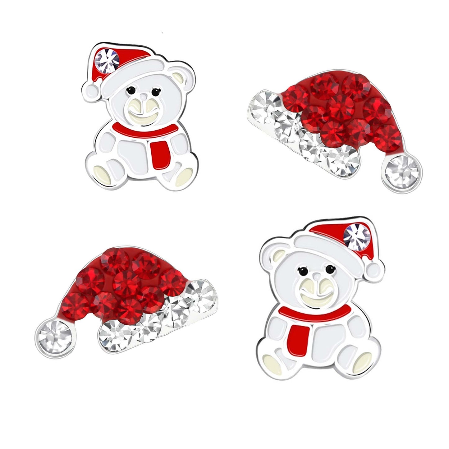 Ohrstecker Set Weihnachten + Eisbär 925 Silber