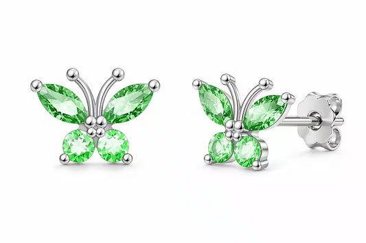 Ohrringe Schmetterling Zirkonia 925 Silber grün
