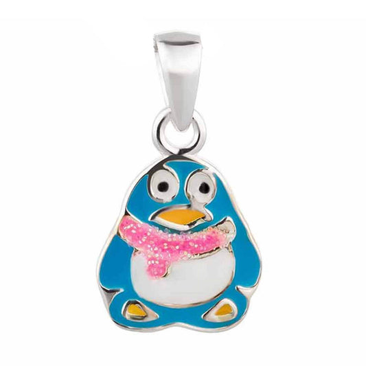 Kinder Anhänger blauer Pinguin 925 Silber