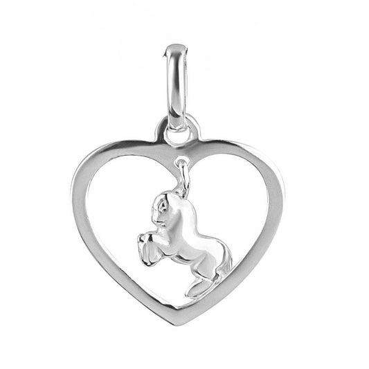 Anhänger Pferd Herz 925 Silber