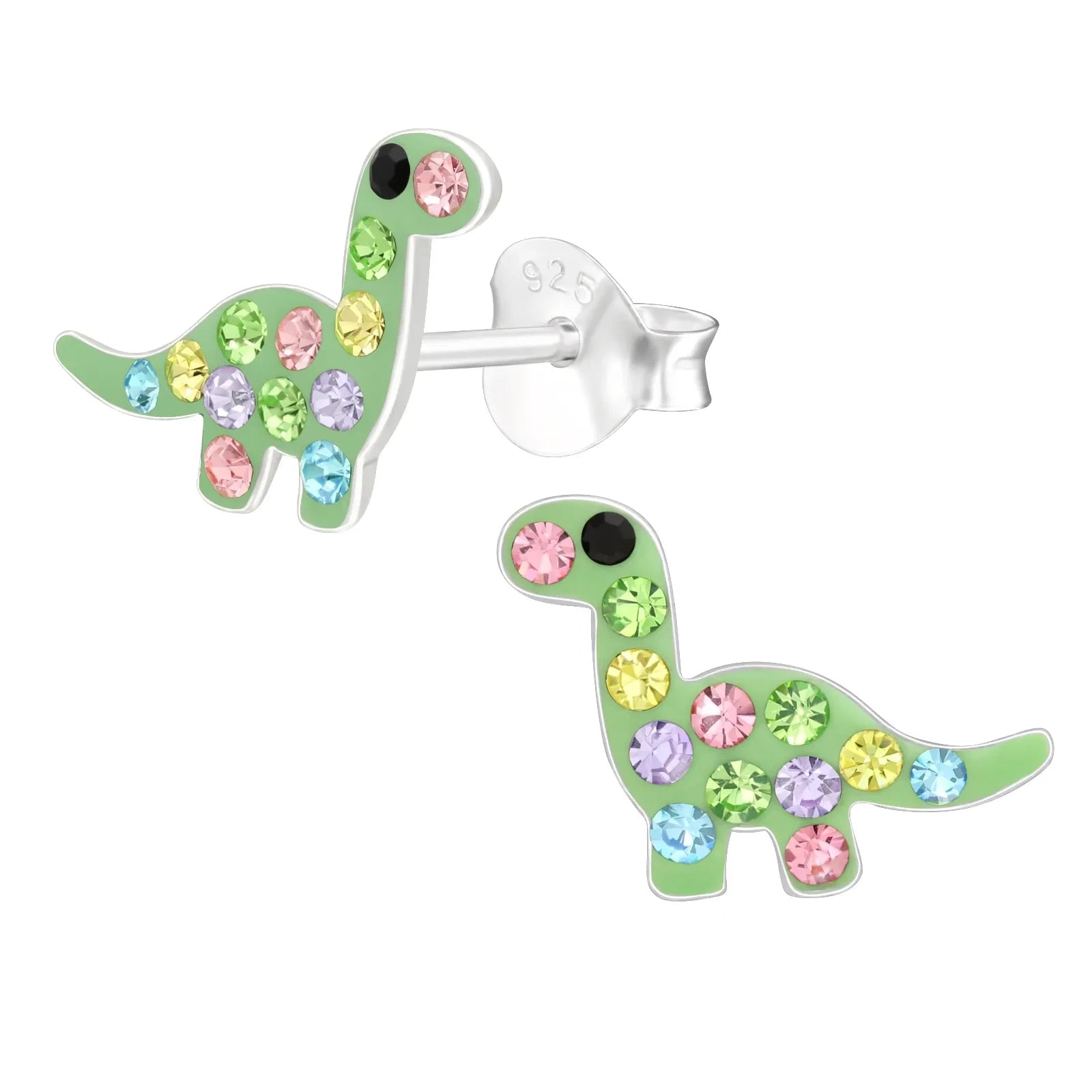 Kinderohrringe bunter Dino 925 Silber