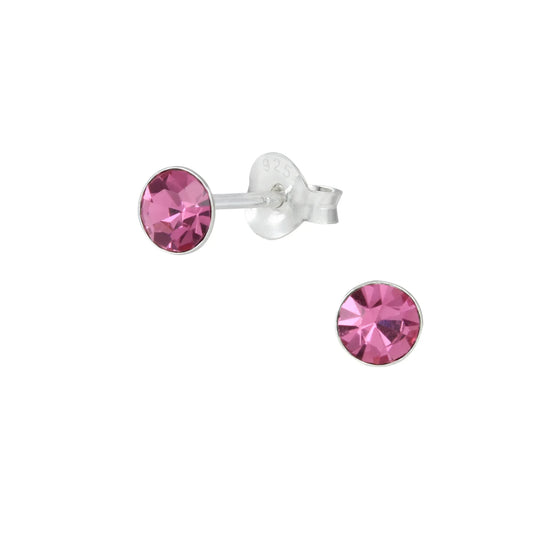 Ohrstecker rosa Kristall 925 Silber