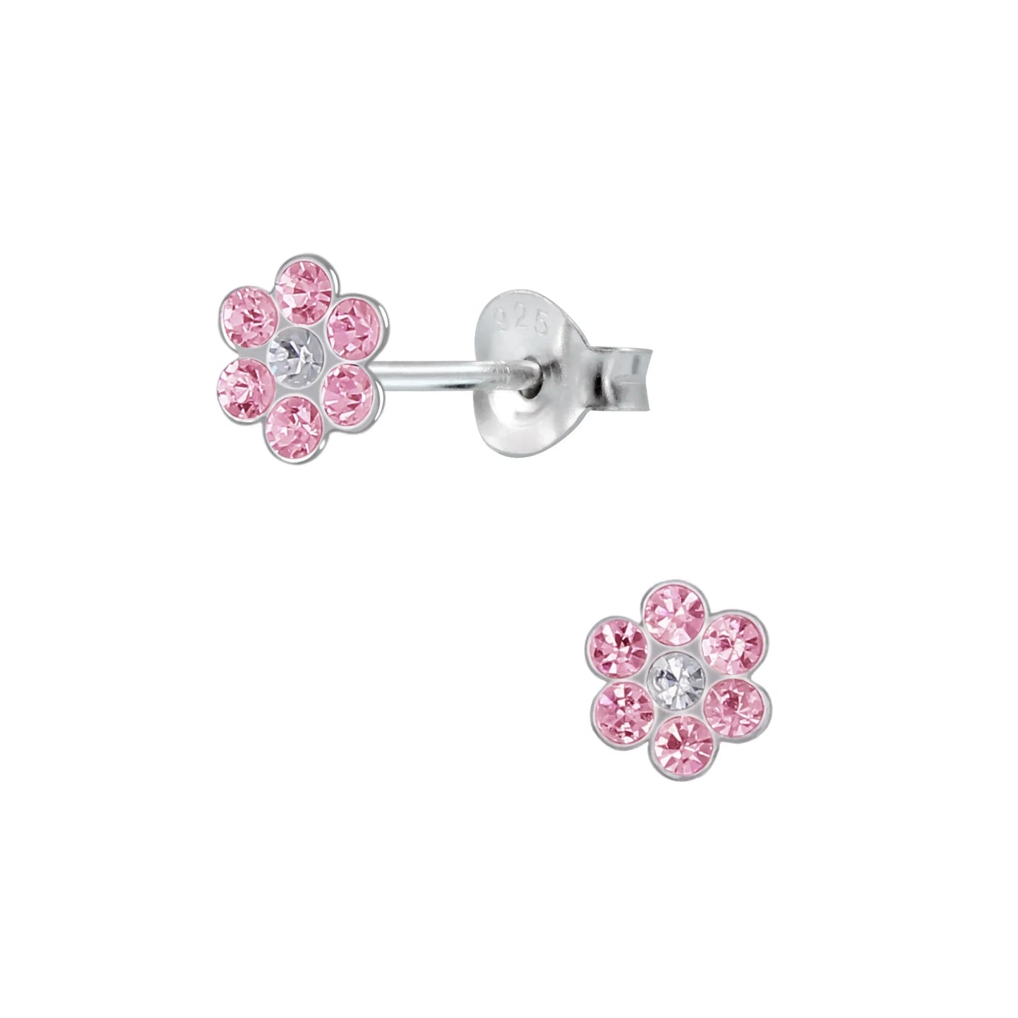 Kinderohrringe Ohrstecker pinke Blume 925 Silber