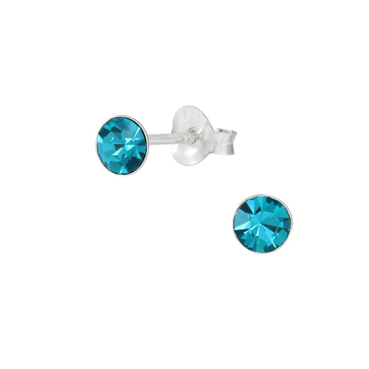 Ohrstecker Kristall 925 Silber aus blue Zirkon