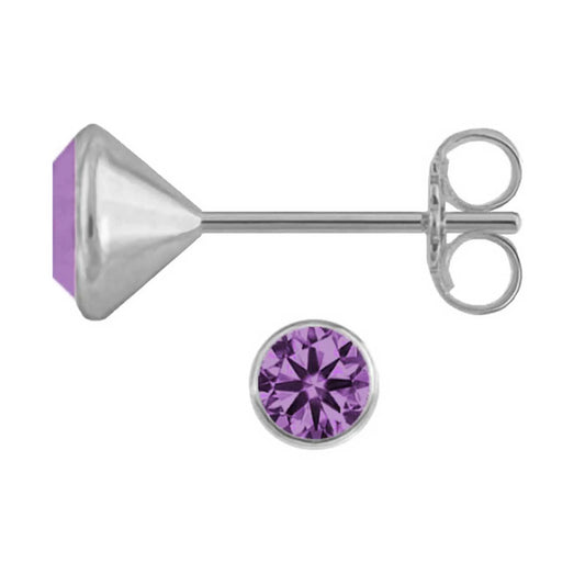 🇩🇪Ohrringe Zirkonia 925 Silber  5 mm lila