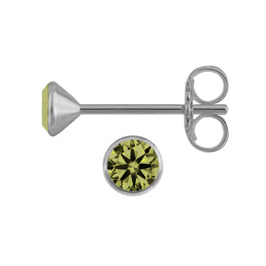 🇩🇪Ohrringe  Zirkonia 925 Silber  4 mm  grün