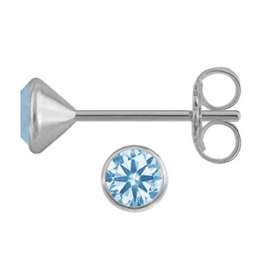Ohrringe  Zirkonia 925 Silber  3 mm blau