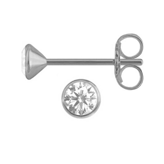 🇩🇪Ohrringe  925 Silber  4 mm  klar