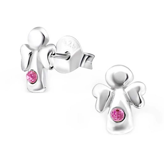 Kinderohrringe pinker Engel 925 Silber