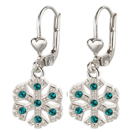 Ohrringe Schneeflocke 925 Silber Zirkonia
