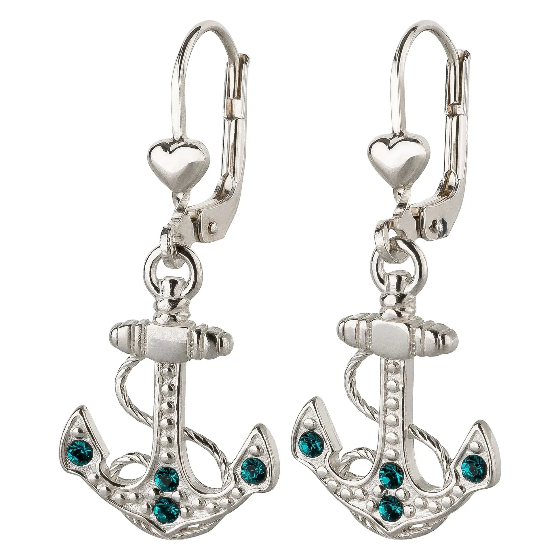 Ohrringe Ohrhänger Anker 925 Silber Zirkonia Zirkon