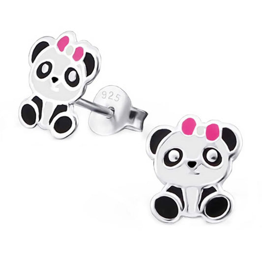 Kinderohrringe Pandamädchen 925 Silber