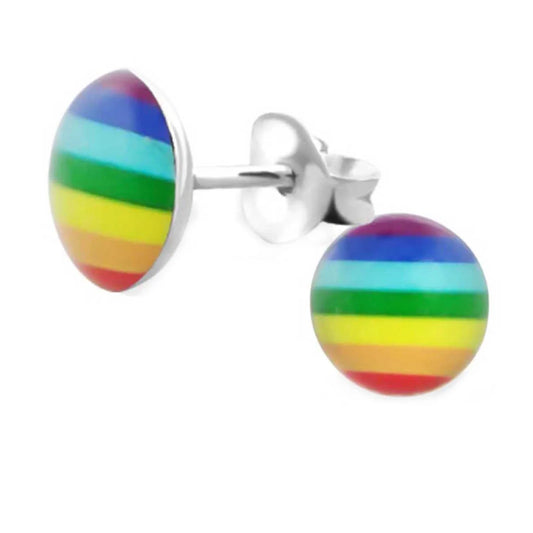 Kinderohrringe Regenbogen bunt 925 Silber
