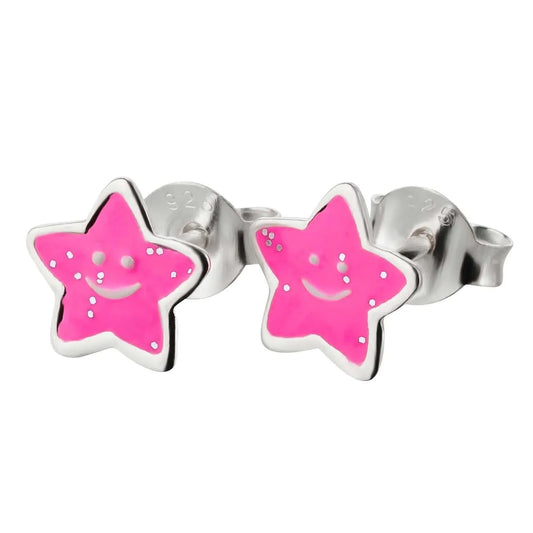 Kinderohrringe pinker Stern 925 Silber