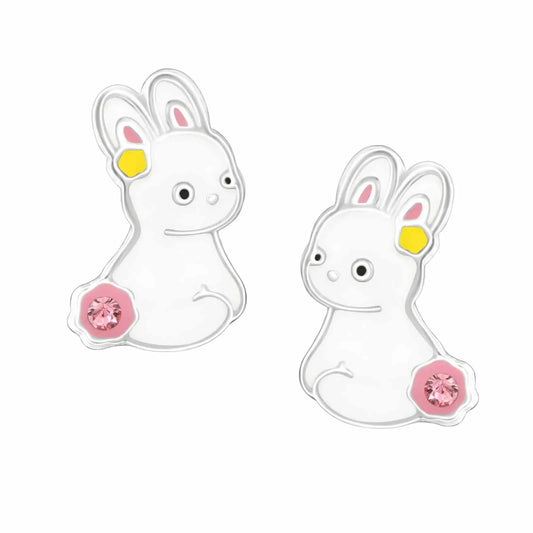 Kinderohrringe Hase mit Bommel 925 Silber