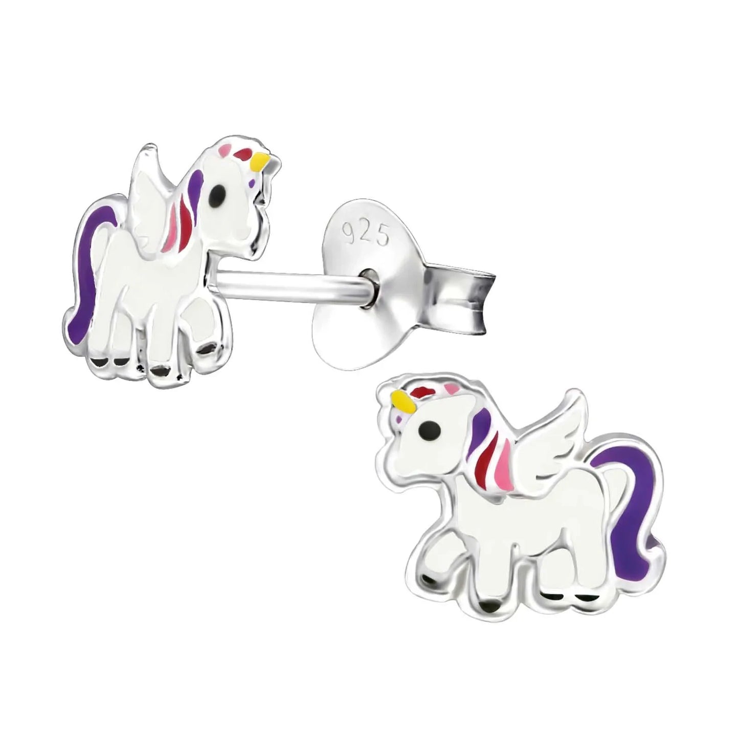 Kinderohrringe kleiner Pegasus Einhorn 925 Silber