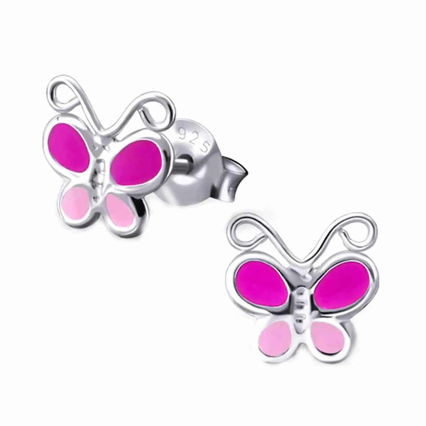 Kinderohrringe Schmetterling 925 Silber rosa pink