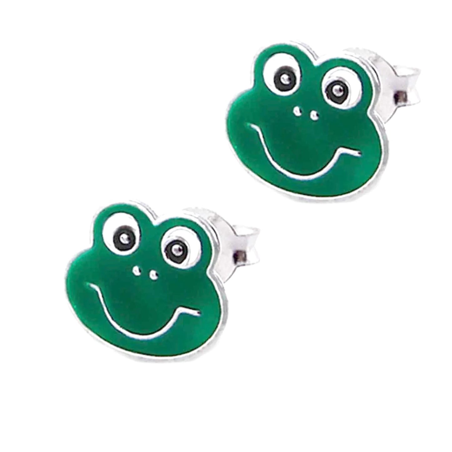 Kinderohrringe lustiger Frosch 925 silber