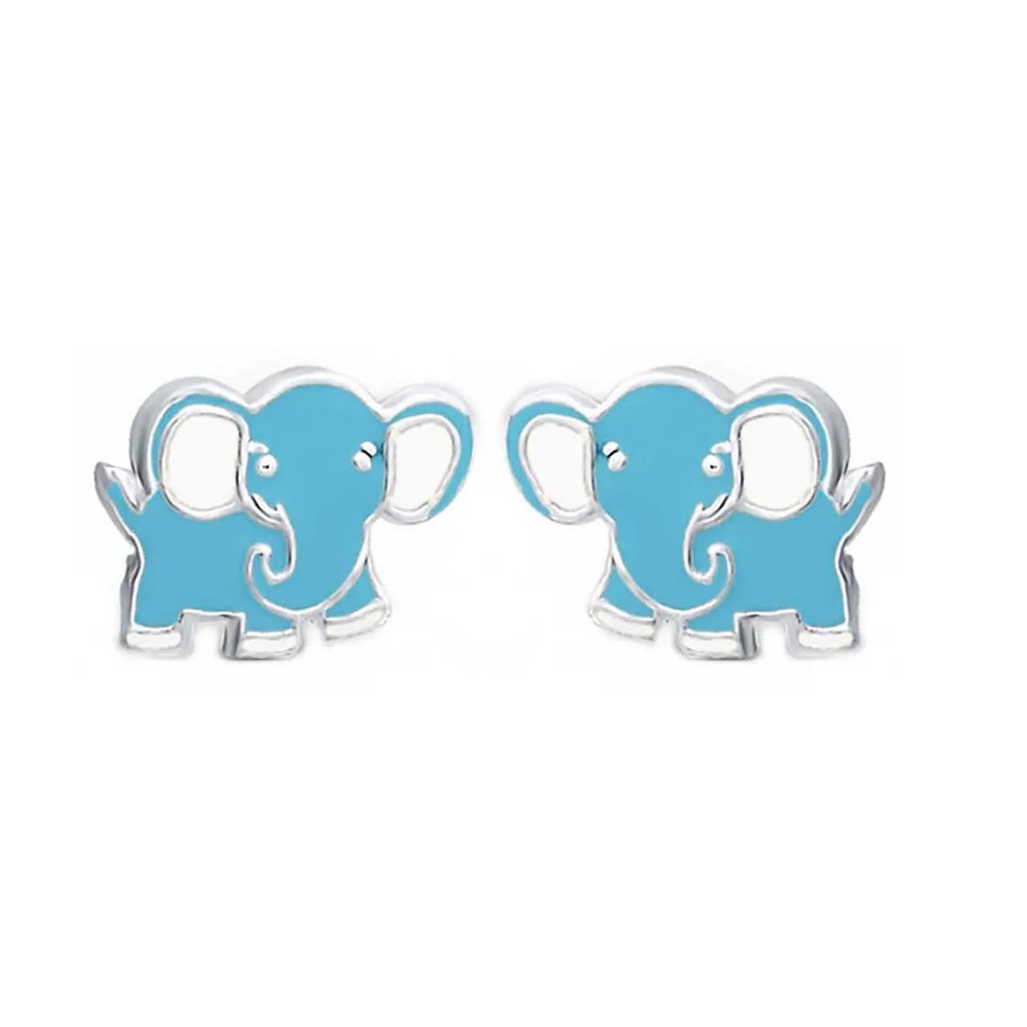 Kinderohrringe blauer Elefant 925 Silber