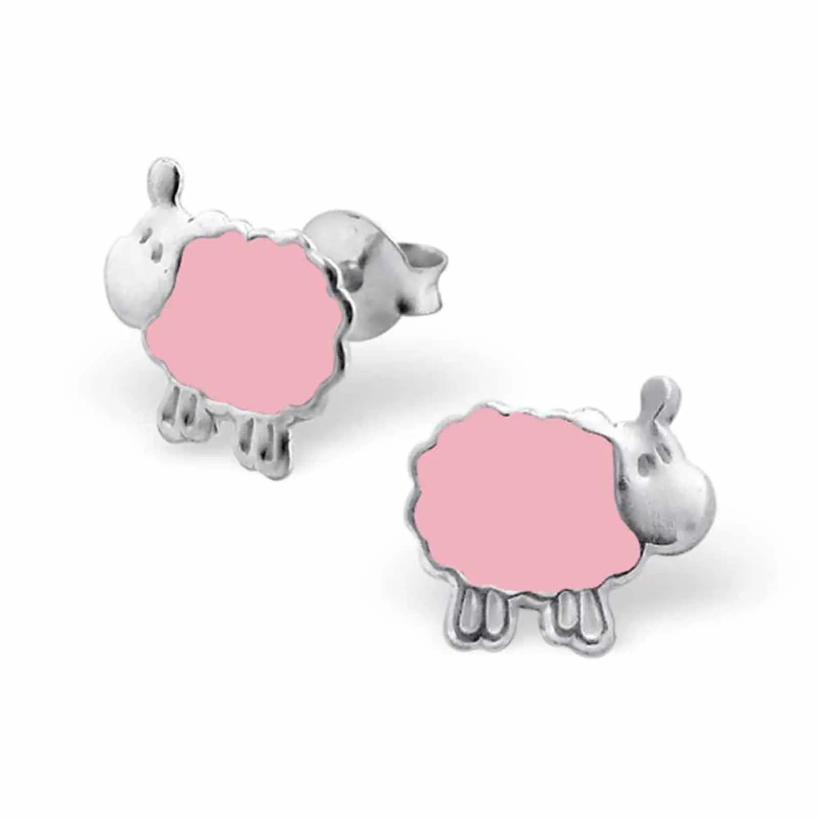 Kinderohrringe rosa Schaf 925 Silber