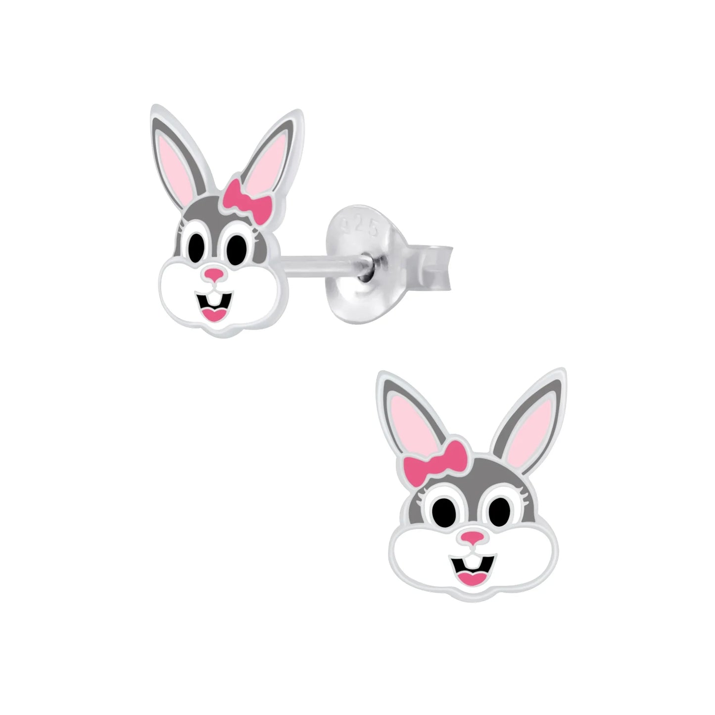 Kinderohrringe weisser Hase Ostern 925 Silber