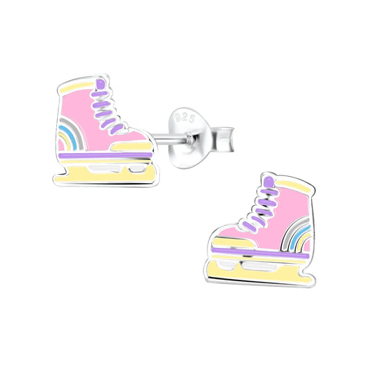 Kinderohrringe rosa Schlittschuhe 925 Silber