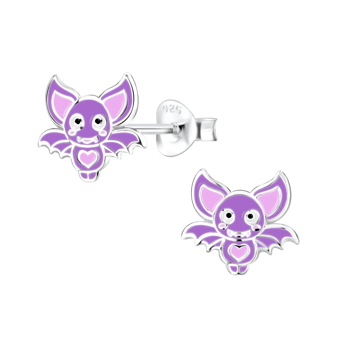 Kinderohrringe lila Fledermaus 925 Silber