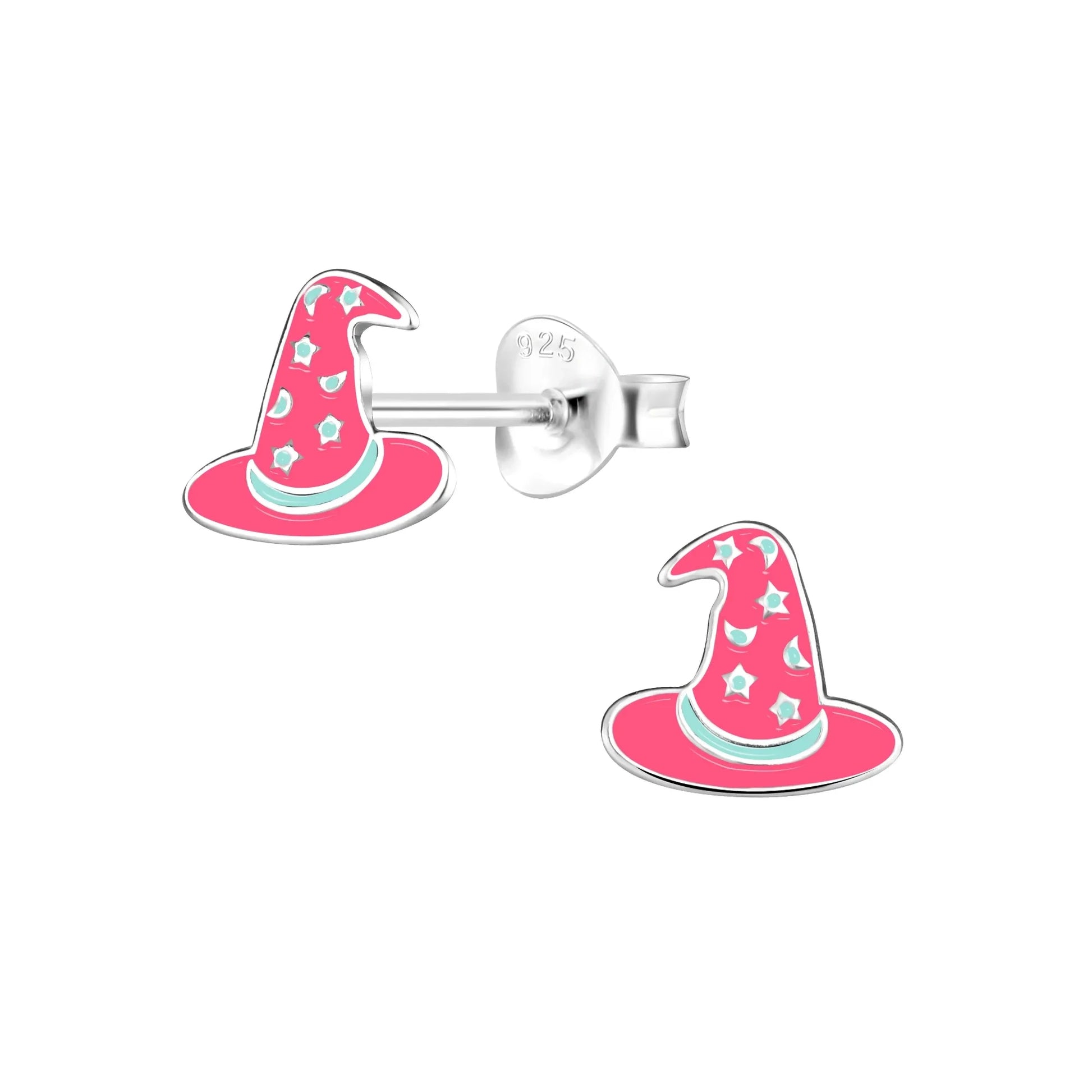 Kinderohrringe pinker Zauberhut 925 Silber