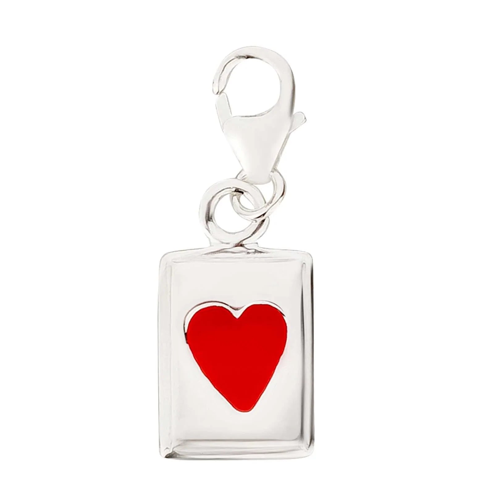 Charms Anhänger Karte Herz As 925 Silber