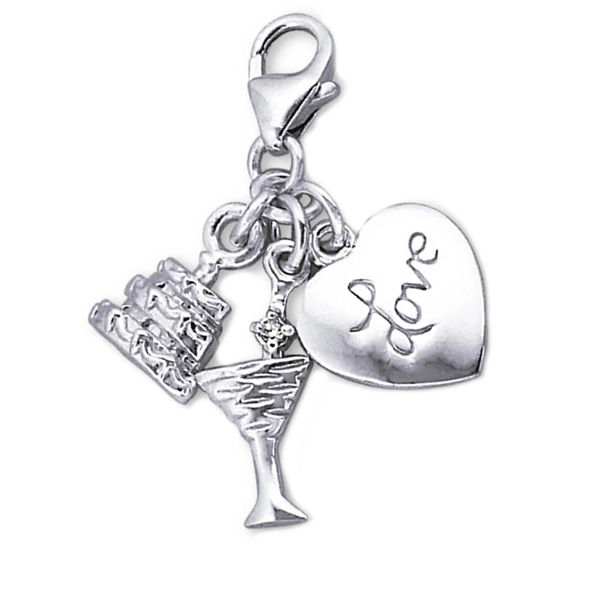 Charms Anhänger Liebe Weinglass 925 Silber