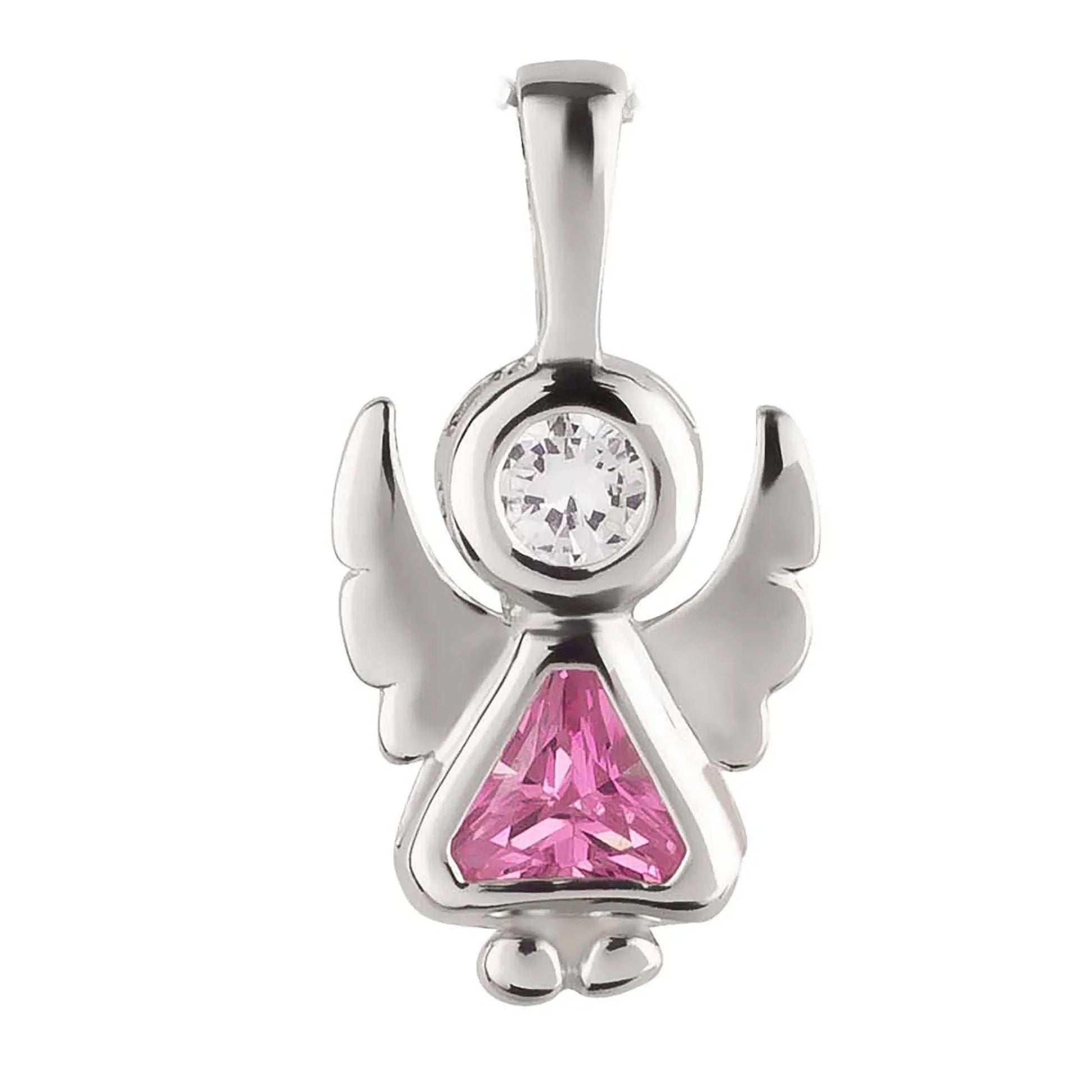 Anhänger Engel Schutzengel 925 Silber Zirkonia Rosa