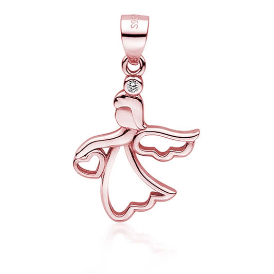Anhänger Engel Lady Schutzengel  925 Silber Rosegold