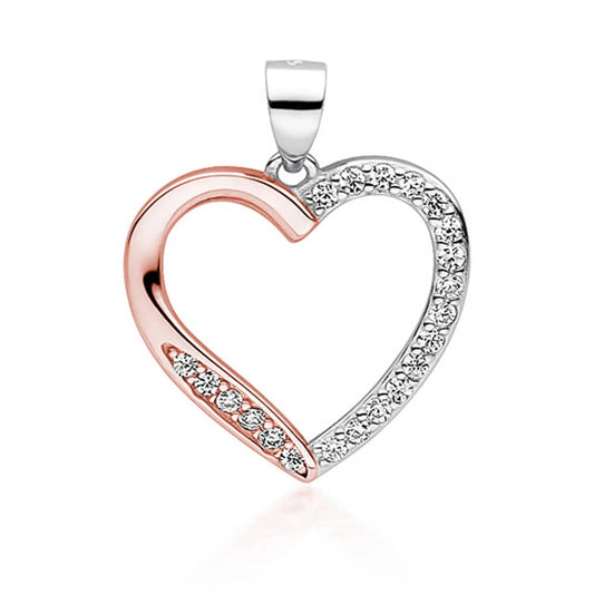 Anhänger Herz Liebe 925 Silber Rosegold Klar