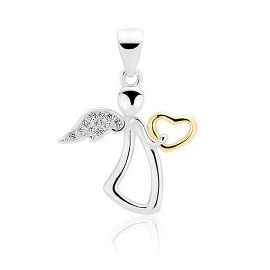 Anhänger Engel Schutzengel Herz gold 925 Silber
