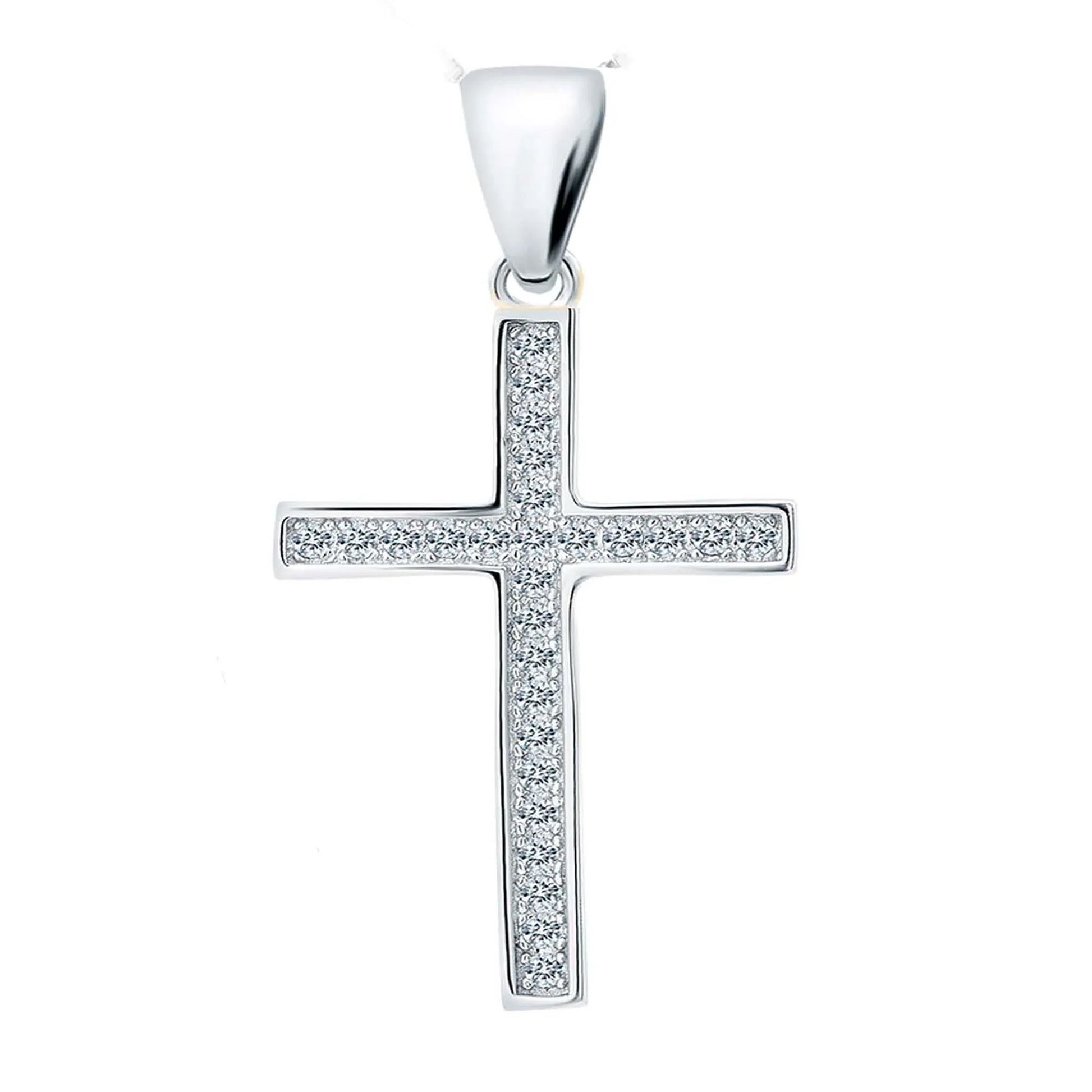 Anhänger grosses Kreuz 925 Silber Zirkonia
