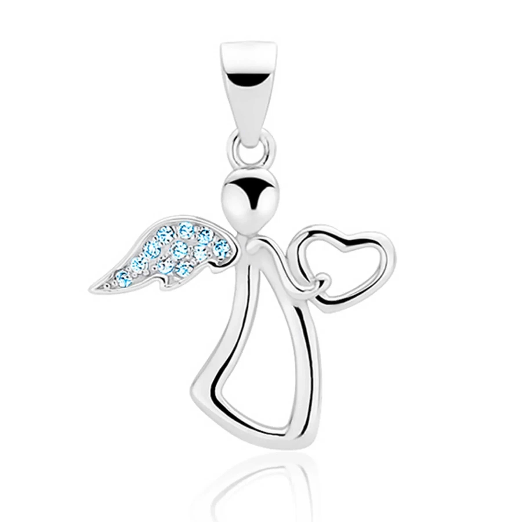 Anhänger schicker Engel Schutzengel  925 Silber Blau