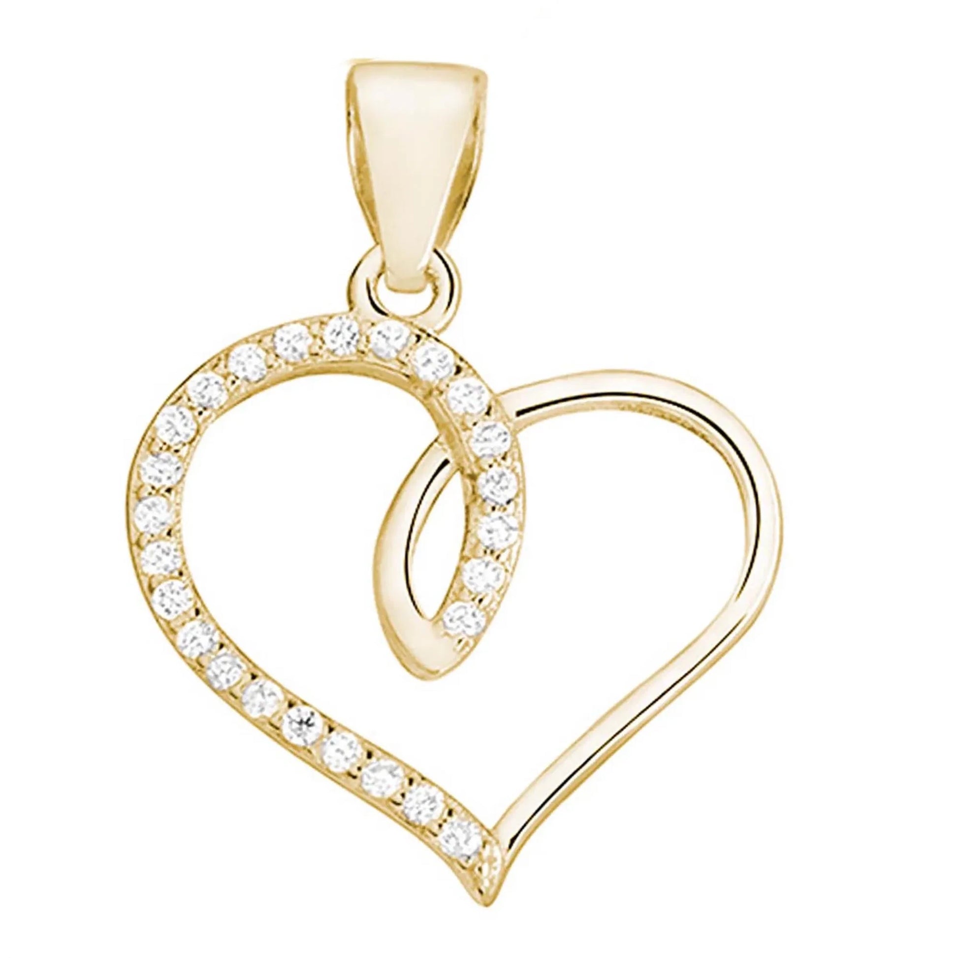 Anhänger Herz Liebe 925 Silber klare Zirkonia Steine